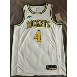 Maglia NBA 4 Green Rockets 22-23 Bianco Stampato