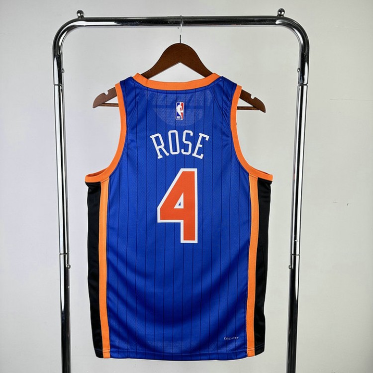 Maglia #4 Rose Knicks 23-24 city Blu Stampato