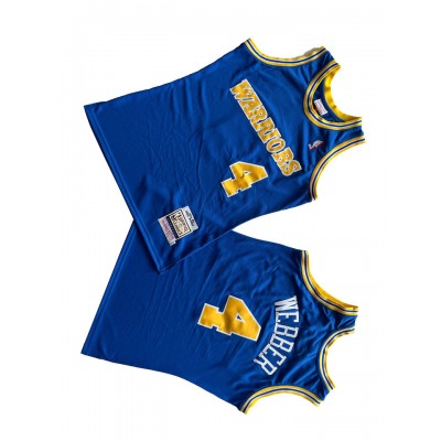 Maglia NBA 4 Webber Warriors Mitchell & Ness Blu