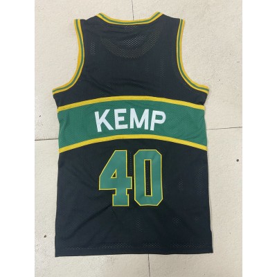 Maglia NBA 40 Kemp SuperSonics Hardwood Classic Nero