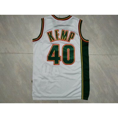 Maglia NBA 40 Shawn Kemp Supersonics 1995-96 Mitchell & Ness Bianco