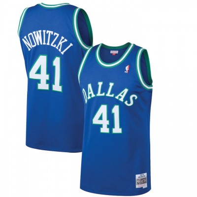 Maglia NBA 41 Nowitzki Mavericks Mitchell & Ness Blu