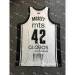 42 William Mosley Partizan Belgrade Bianco 2023-24 Basketball Maglia Uomo