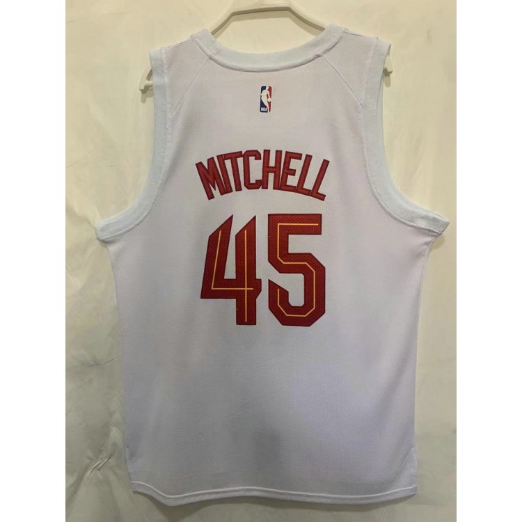 Maglia #45 Mitchell Cavaliers 22-23 Bianco Ricamato