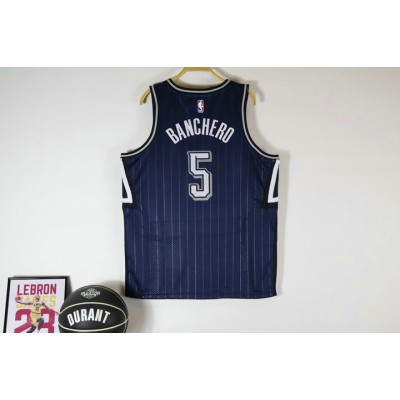 Maglia #5 Banchero Orlando Magic 23-24 city Blu Stampato