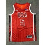 Maglia 5 Edwards 2024 USA Team Rosso Uomo