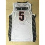 Maglia NBA 5 Edwards Georgia Bianco Nero