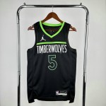 Maglia NBA 5 Edwards Minnesota Timberwolves 2023-24 statement Nero