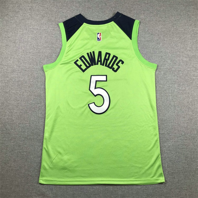 Maglia NBA 5 Edwards Minnesota Timberwolves Verde Ricamato