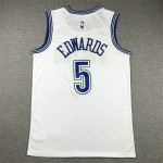 Maglia NBA 5 Edwards Timberwolves 2023-24 Classic Bianco Ricamato