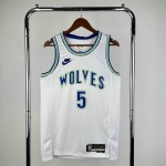 Maglia NBA 5 Edwards Timberwolves 2023-24 Classic Bianco