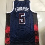 Maglia 5 Edwards USA 2024 Olympics ricamo Blu Uomo