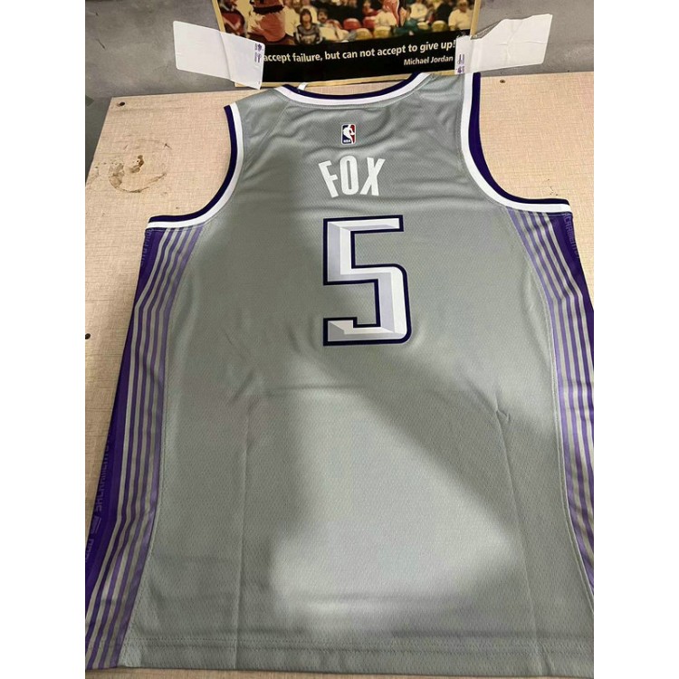 Maglia NBA 5 Fox Sacramento Kings 22-23 city Grigio Stampato