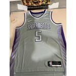 Maglia NBA 5 Fox Sacramento Kings 22-23 city Grigio Stampato