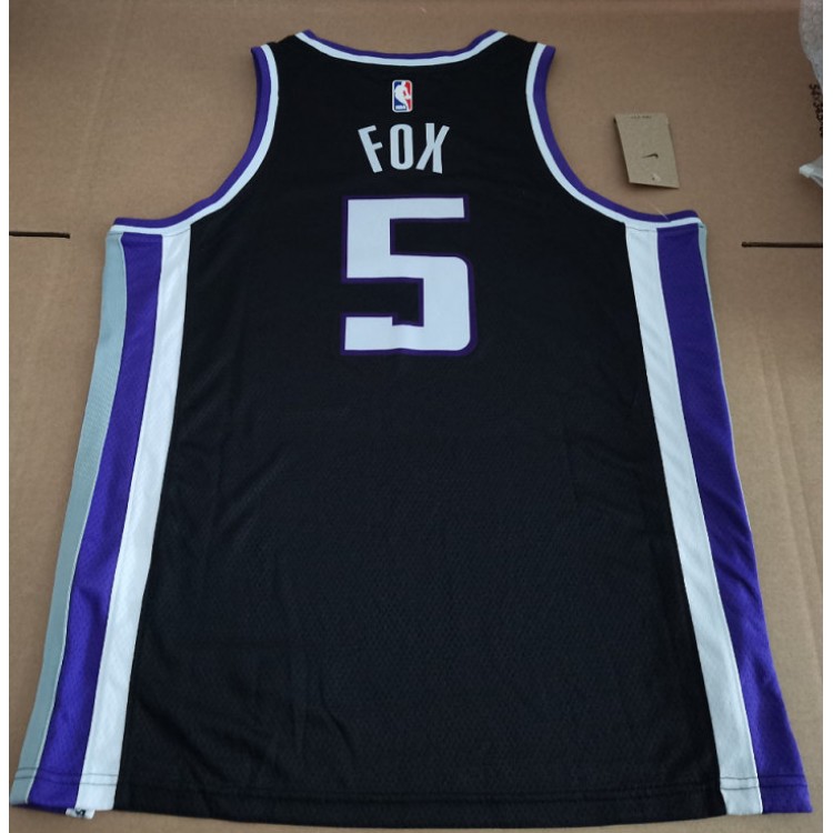 Maglia NBA 5 Fox Sacramento Kings 23-24 Nero Stampato