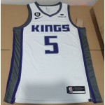 Maglia NBA 5 Fox Sacramento Kings Bianco Con patched Stampato