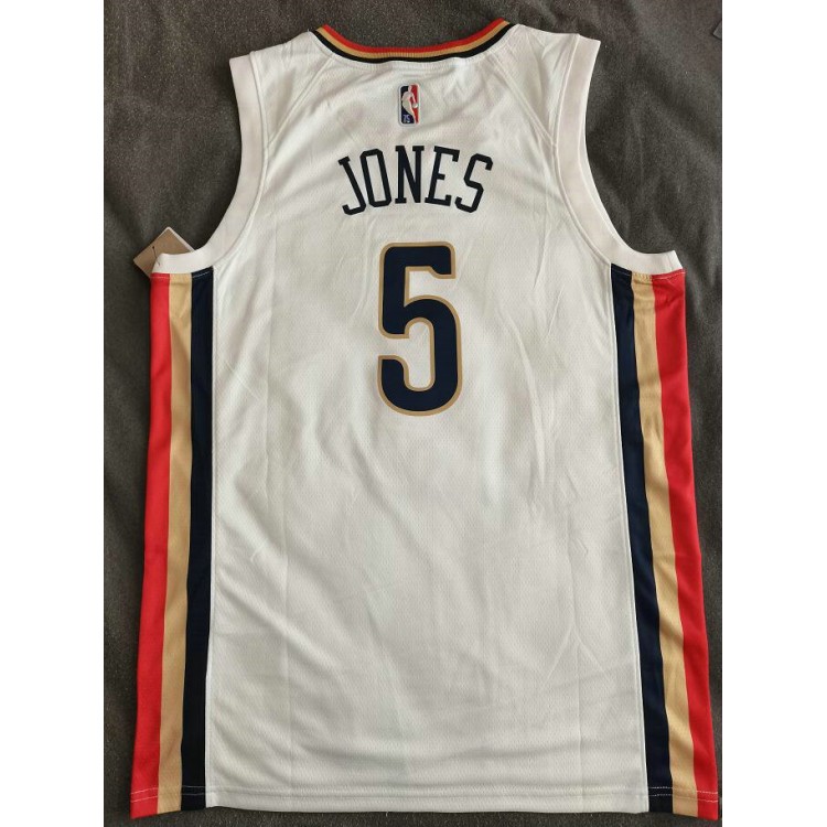 Maglia NBA 5 Jones Pelicans 75th anniversary Bianco