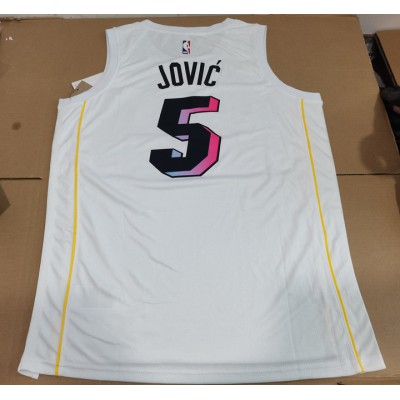 Maglia #5 Jovic Miami Heat 22-23 city Bianco Stampato