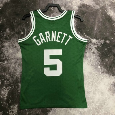 Maglia #5 Kevin Garnett Celtics 2007-08 Mitchell & Ness Stampato Verde