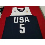 Maglia 5 Mitchell 2019 fiba Blu Ricamato