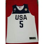 Maglia 5 Mitchell 2019 fiba Bianco Ricamato