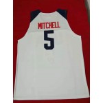 Maglia 5 Mitchell 2019 fiba Bianco Ricamato