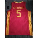 Maglia 5 R.fernandez Spain FIBA Basketball world cup Rosso