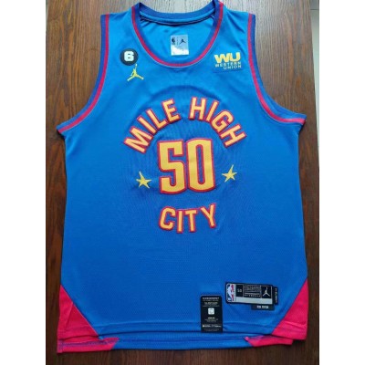 Maglia NBA 50 Gordon Nuggets 22-23 statement Blu Ricamato