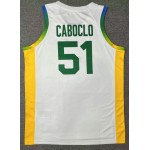 Maglia 51 Caboclo 2024 Olympics Brazil Team Basketball Bianco Uomo