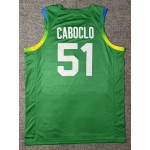 Maglia 51 Caboclo 2024 Olympics Brazil Team Basketball Verde Uomo