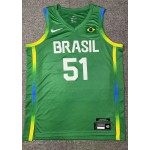 Maglia 51 Caboclo 2024 Olympics Brazil Team Basketball Verde Uomo