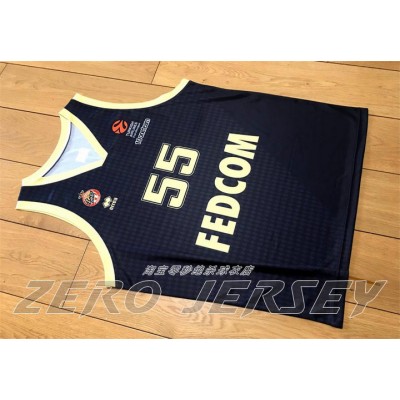 Maglia 55 Mike James Monaco Fedcom Basketball Nero Uomo