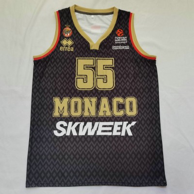 Maglia 55 Mike James Monaco Nero Basketball Uomo