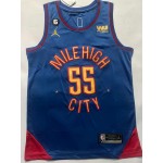 Maglia NBA 55 Mutombo Nuggets 22-23 statement Blu Ricamato