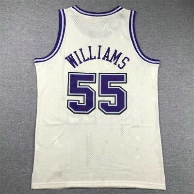 Maglia NBA 55 Williams Sacramento Kings Crema Ricamato