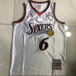 Maglia #6 Iverson Philadelphia 76ers 2002 Autentico Bianco