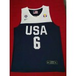 Maglia 6 James 2019 fiba Blu Ricamato