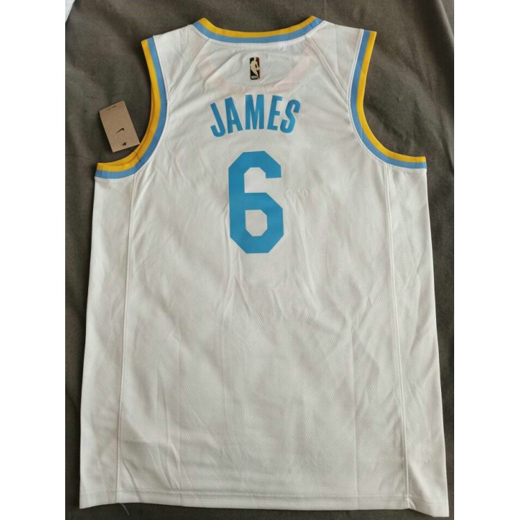 Maglia NBA 6 James Lakers 22-23 Retro Bianco