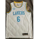 Maglia NBA 6 James Lakers 22-23 Retro Bianco