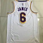 Maglia NBA 6 James Lakers Autentico Bianco