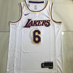 Maglia NBA 6 James Lakers Autentico Bianco