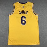 Maglia NBA 6 James Lakers Giallo Con logo 6 Ricamato