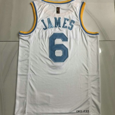 Maglia NBA 6 James Lakers classic Autentico Bianco