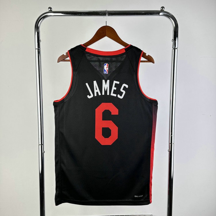 Maglia #6 James Miami Heat 23-24 city Nero Stampato