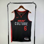 Maglia #6 James Miami Heat 23-24 city Nero Stampato