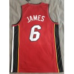 Maglia #6 Lebron James Miami Heat adidas Rosso Stampato