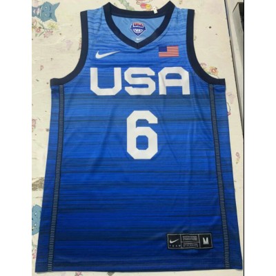 Maglia 6 Lillard 2020 Olympic USA Team Blu