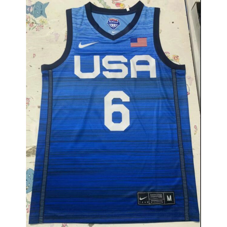 Maglia 6 Lillard 2020 Olympic USA Team Blu