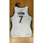 Maglia #7 Brown Boston Celtics 23-24 city Bianco Ricamato