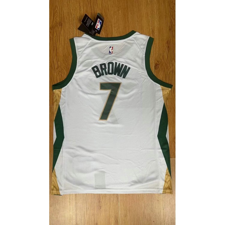 Maglia #7 Brown Boston Celtics 23-24 city Bianco Ricamato